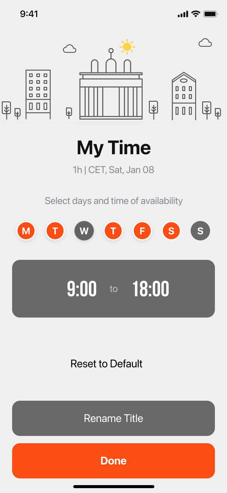 Main clock list with active badges